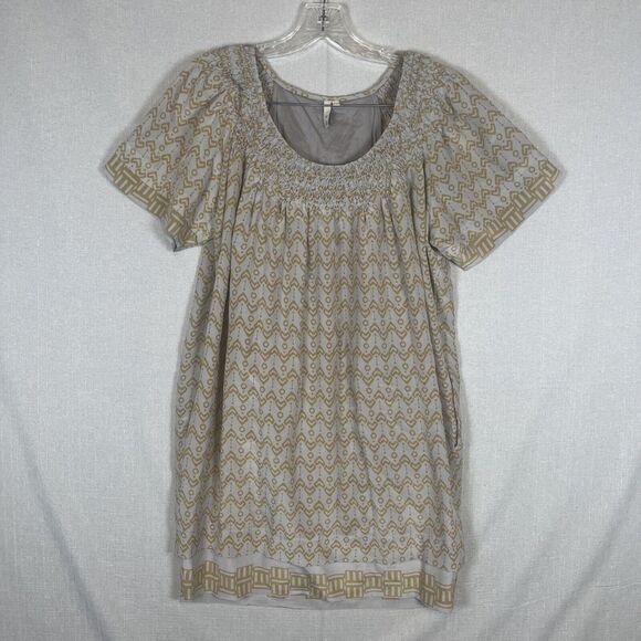 IRO Silk Mini Dress Geometric Size 1 Small Pockets Printed Layered Hem Lined EUC - Picture 7 of 16